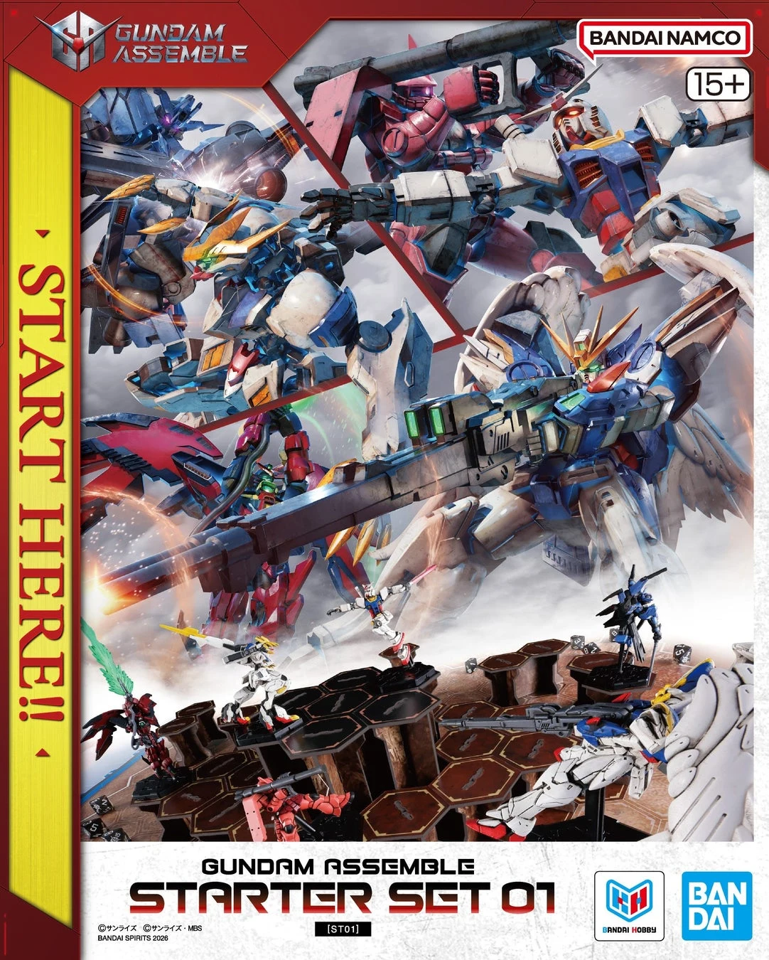 GUNDAM ASSEMBLE STARTER SET 01のパッケージ。商品画像は実際と異なる場合がある。